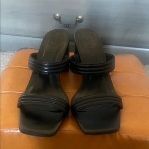 J. Crew Black Double-Strap Slide Mules